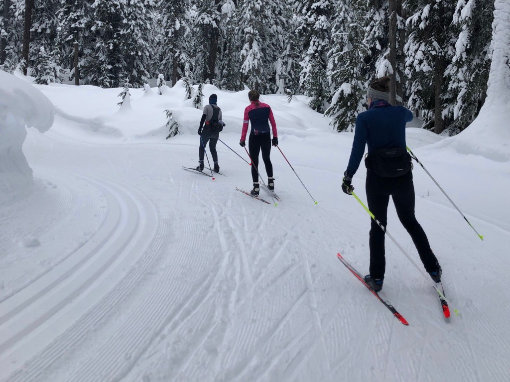 Cross Country skiing in Callaghan. 